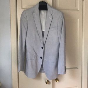 NWOT J Crew Thompson Seersucker Jacket 36R.